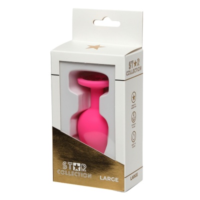 Star Collection - Pink Silicone Anal Plug L - Pink Stone - 1