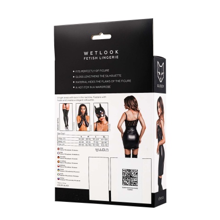 Glossy Nelly, dress, wetlook, black, M - 5