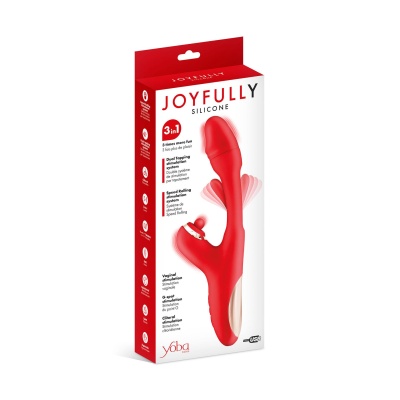 Wibrator króliczek 3-w-1 Joyfully z funkcją tapowania, silikon + ABS, 25 cm - 1 2