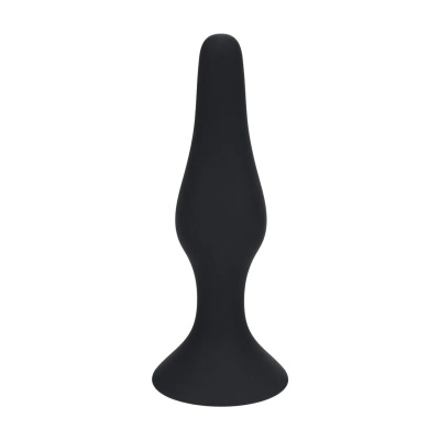 Slim Silicone Anal Plug - L - Black - 1
