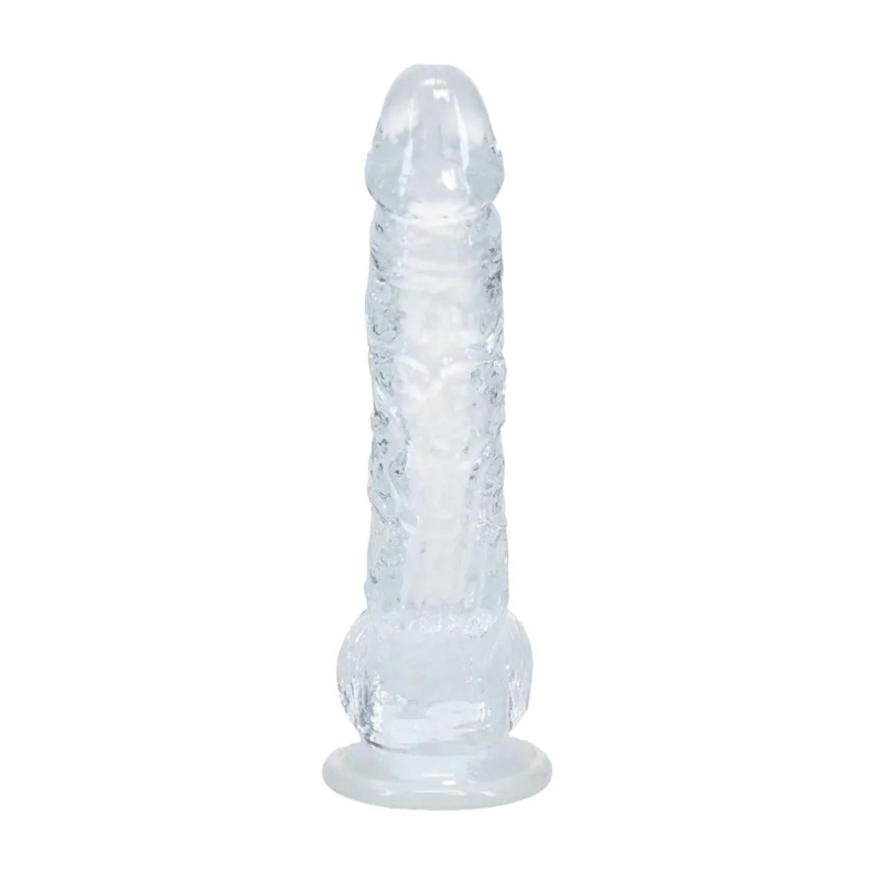 Realistic Dildo with Balls - 5" / 12,7 cm - Transparent - 4