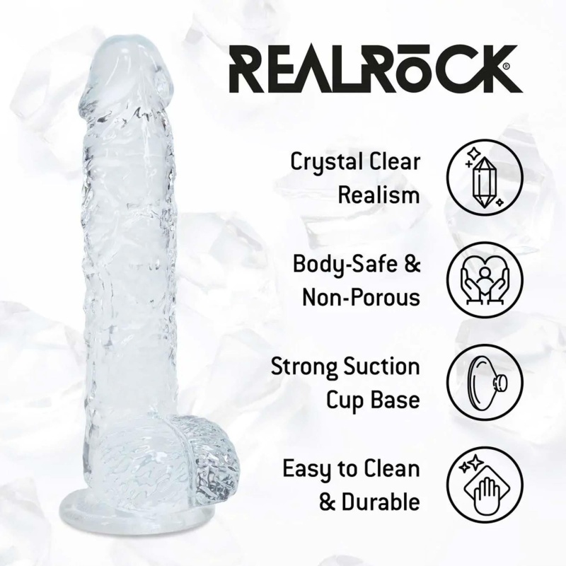 Realistic Dildo with Balls - 5" / 12,7 cm - Transparent - 6