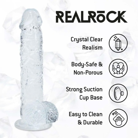 Realistic Dildo with Balls - 5" / 12,7 cm - Transparent - 6