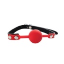 Red silicone ball gag with adjustable straps - 1