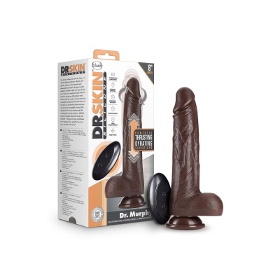 DR. SKIN SILICONE DR. MURPHY 8Â INCH THRUSTING DILDO CHOCOLATE - 1