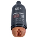 Masturbator PDX Plus Shower Therapy Soothing Scrub z rękawem Fanta Flesh i regulacją podciśnienia, 20,7 cm - 2