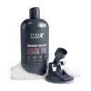 Masturbator PDX Plus Shower Therapy Soothing Scrub z rękawem Fanta Flesh i regulacją podciśnienia, 20,7 cm - 5