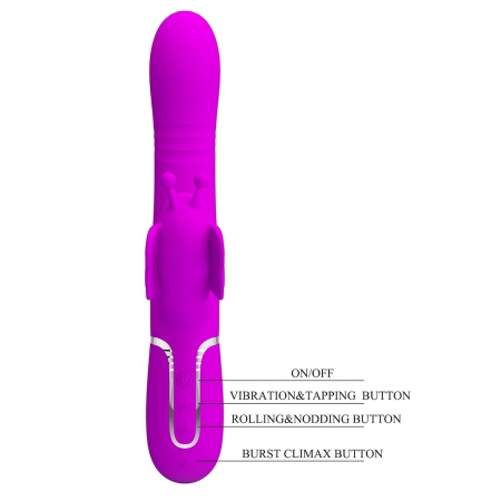 Wibrator Butterfly Clit Vibrator Pink - 7 trybów wibracji, 7 trybów stukania, 4 tryby kiwania, opakowanie 290×105×65 mm - 4