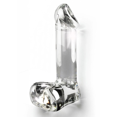 Dildo ze szkła borokrzemowego Glass Worxx Crystal Cock – gładkie, 17,5 cm - 1