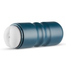 Anus Masturbator White - manualny masturbator z wejściem analnym i żebrowanym wnętrzem, 17 cm - 2