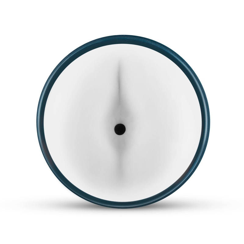 Anus Masturbator White - manualny masturbator z wejściem analnym i żebrowanym wnętrzem, 17 cm - 3