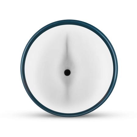 Anus Masturbator White - manualny masturbator z wejściem analnym i żebrowanym wnętrzem, 17 cm - 3