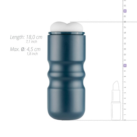 Anus Masturbator White - manualny masturbator z wejściem analnym i żebrowanym wnętrzem, 17 cm - 7
