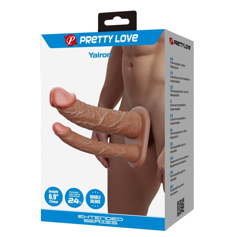Nakładka na penisa Yairon z podwójnym trzonem 22,5 cm - 8