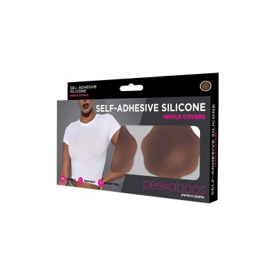 PEEKABOOS SELF ADHESIVE SILICONE NIPPLE COVERS, BROWN - 1