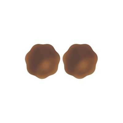 PEEKABOOS SELF ADHESIVE SILICONE NIPPLE COVERS, BROWN - 1 2