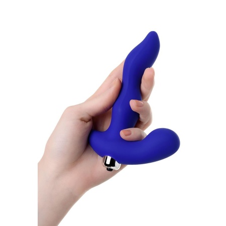 Masażer prostaty Stroman Blue - elastyczny silikon, anatomiczny kształt, wibracje - 4