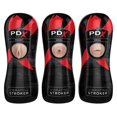 Masturbator wibracyjny Vibrating Stroker Display – wymienny rękaw TPR i wyjmowany vibrobullet, 17,5 cm - 3