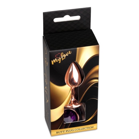 Biżuteria analna MyLove Toys Jewellery Red Gold PLUG Purple - anatomiczny korek ze stali nierdzewnej, 7 cm x 2,7 cm - 8