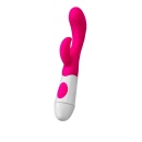 Wibrator A-TOYS Nessy ze stymulatorem łechtaczki, silikon, 20 cm, 10 prędkości wibracji - 1