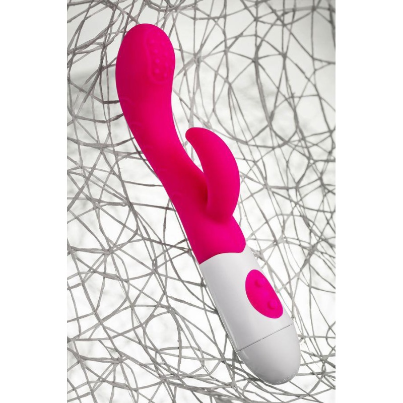 Wibrator A-TOYS Nessy ze stymulatorem łechtaczki, silikon, 20 cm, 10 prędkości wibracji - 4