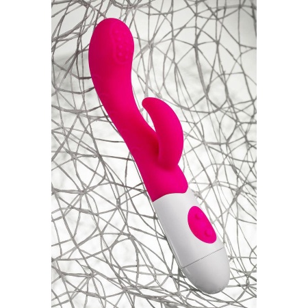 Wibrator A-TOYS Nessy ze stymulatorem łechtaczki, silikon, 20 cm, 10 prędkości wibracji - 4