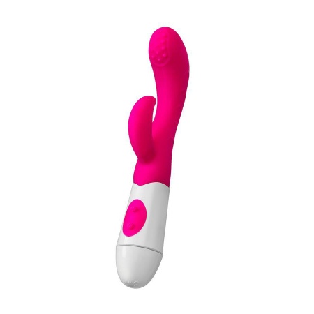 Wibrator A-TOYS Nessy ze stymulatorem łechtaczki, silikon, 20 cm, 10 prędkości wibracji - 5