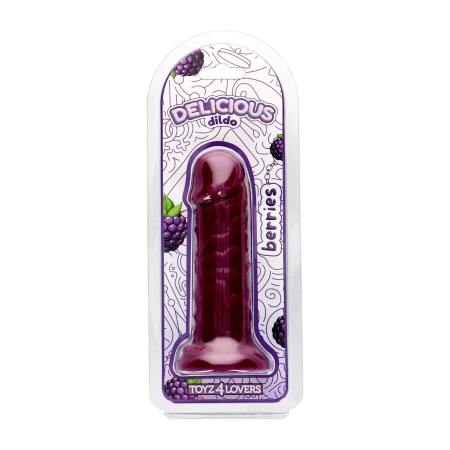 Dildo aromatyzowany Tom Berries 15 cm fioletowy - 5
