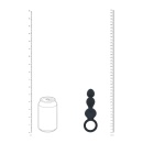 Beaded Silicone Anal Probe with Loop - Black - 5