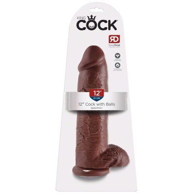 Dildo King Cock 12" z Jąderkami i Podstawą Przyssawkową, 30,5 cm - 1