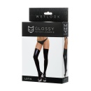Glossy Shiny Wetlook stockings LOTIS - black S - 4