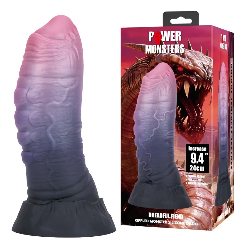 Dildo Power Monsters Dreadful Fiend marki NS Novelties o mackowatej teksturze, 24 cm - 1