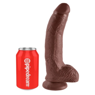 KC 9" Cock with Balls Brown - 1 2