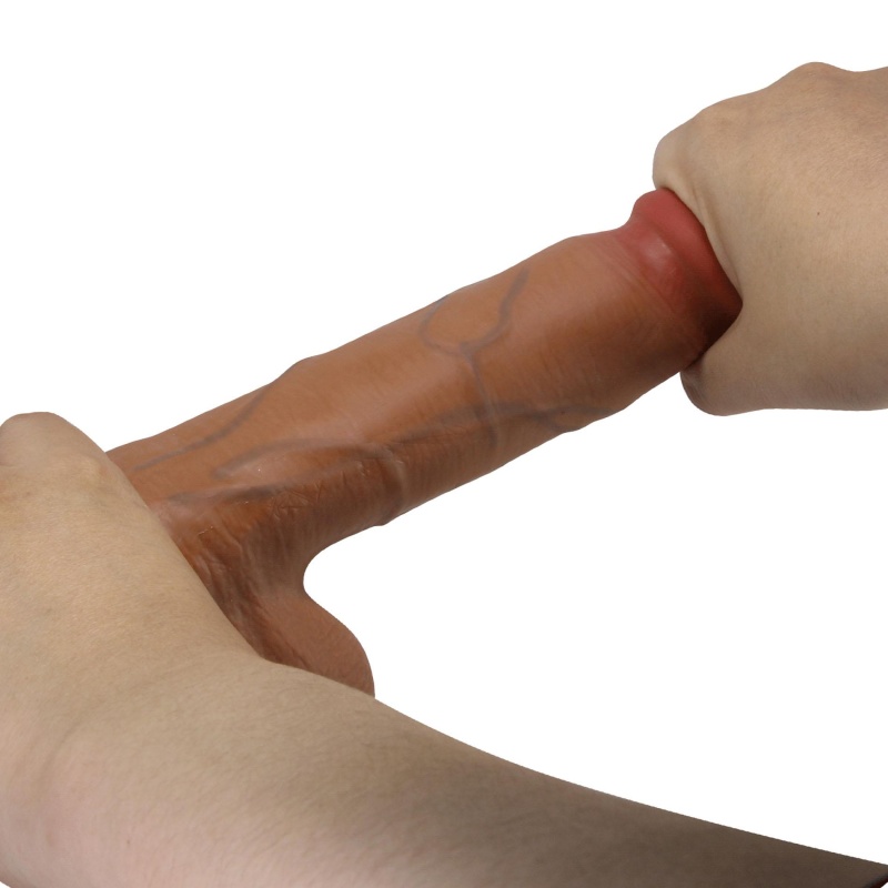 Realistyczne dildo RealDeal z zakrzywionym trzonem, 21,6 cm - 7