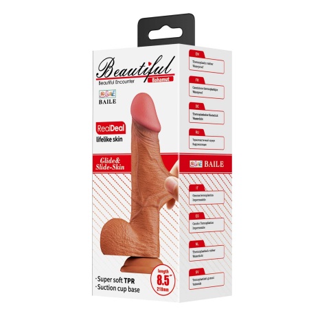 Realistyczne dildo RealDeal z zakrzywionym trzonem, 21,6 cm - 9