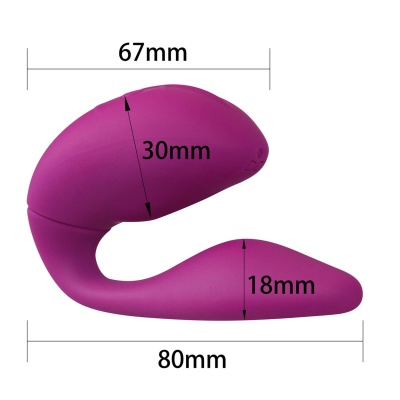 Wibrator Double Rush – 9 cm, silikon, wodoodporny, podwójna stymulacja - 1 2