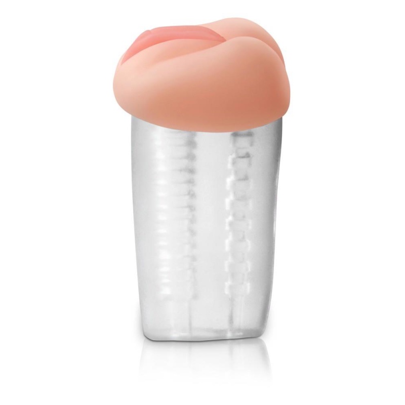 Masturbator PET Deluxe See-Thru Stroker – przezroczysty korpus, podwójne wejście, materiał TPR, długość całkowita 14,8 cm - 3
