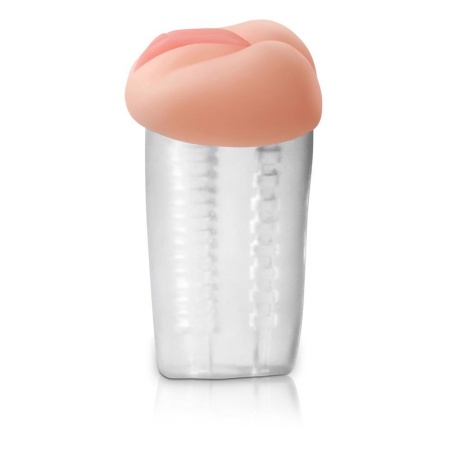 Masturbator PET Deluxe See-Thru Stroker – przezroczysty korpus, podwójne wejście, materiał TPR, długość całkowita 14,8 cm - 3