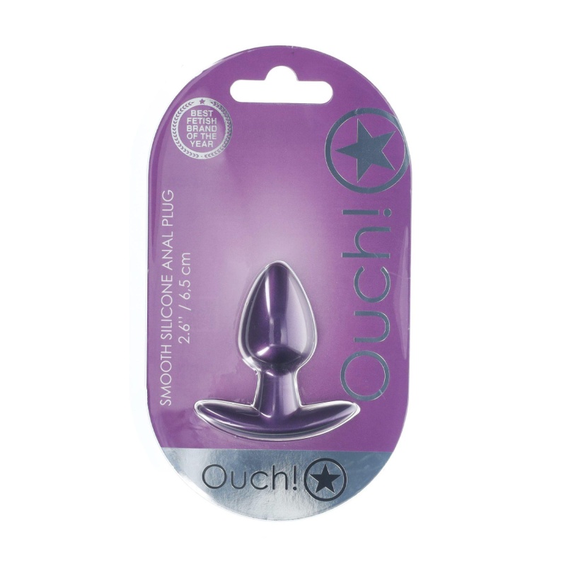 Smooth Silicone Anal Plug - Small - 2.6 / 6,5 cm - Metallic Purple - 2