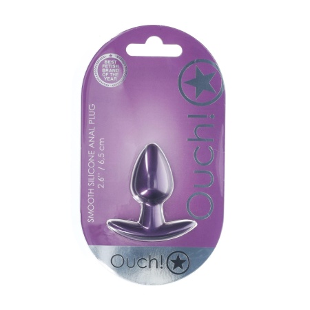 Smooth Silicone Anal Plug - Small - 2.6 / 6,5 cm - Metallic Purple - 2
