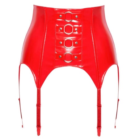 Vinyl Suspender Straps red M - 7