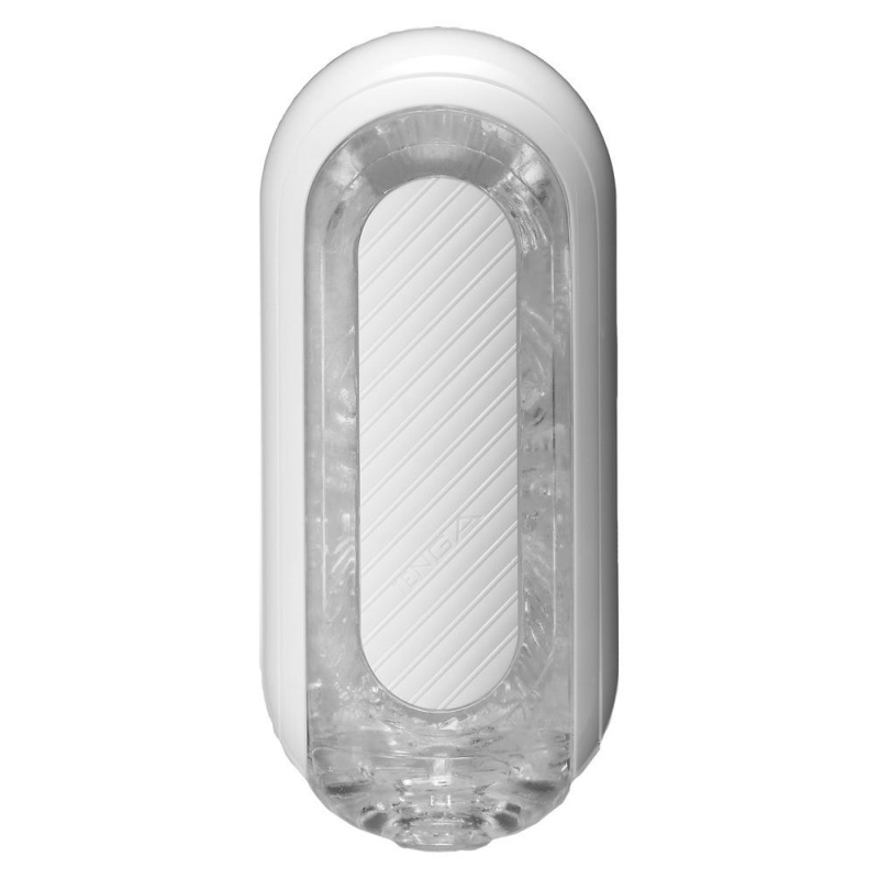 Masturbator Flip Zero Gravity White - rozkładana obudowa z zaworem podciśnieniowym, 18 cm - 2