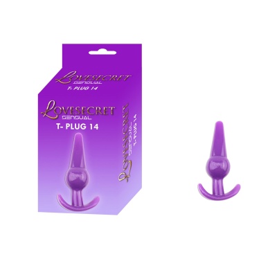 Korek analny T-Plug 14, 12,6 cm, fioletowy - 1