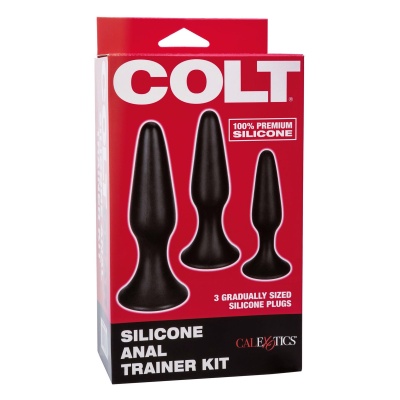 Zestaw korków analnych Silicone Anal Trainer Kit – 3 stopniowane rozmiary, przyssawka, długość 10,25–12,75 cm - 1 2