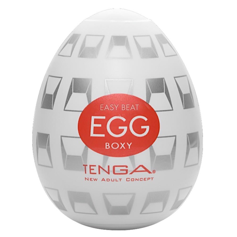 Masturbator Egg Boxy Single - elastyczny rękaw TPE ze stopniowaną stymulacją, długość 7 cm - 1