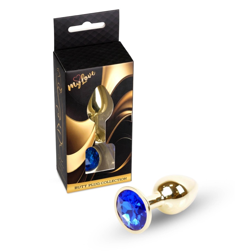 Korek analny Jewellery Gold PLUG - stal nierdzewna, kształt bulwiasty, długość 7 cm, średnica maks. 2,7 cm - 8