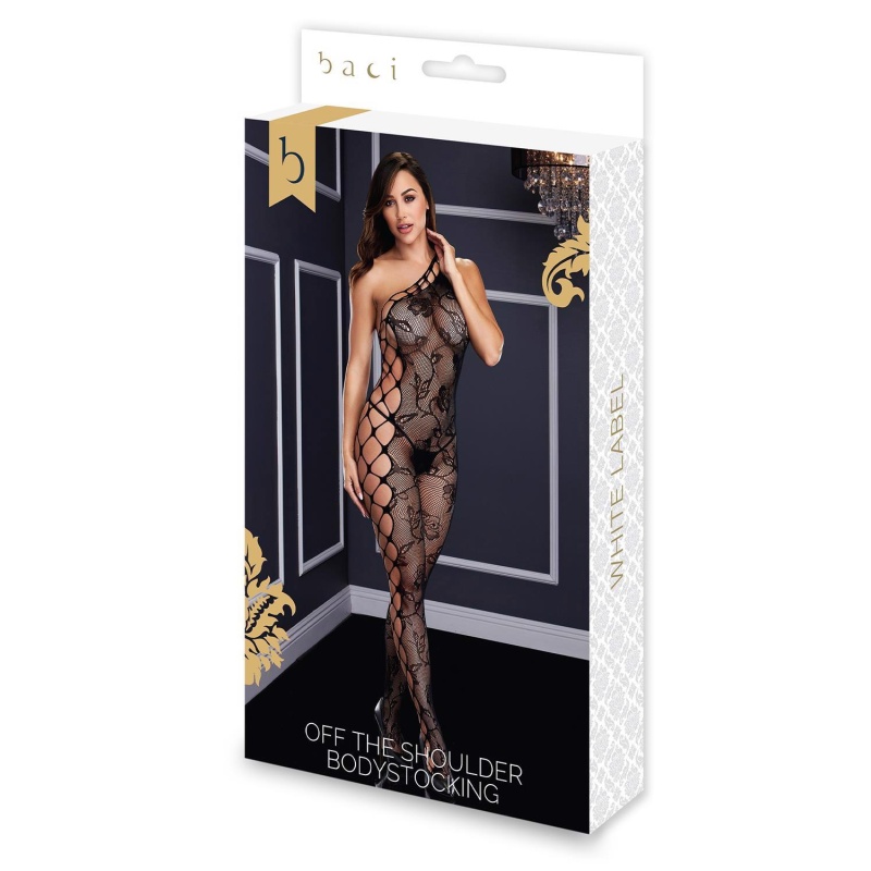 BACI OFF THE SHOULDER BODYSTOCKING BLACK - 1