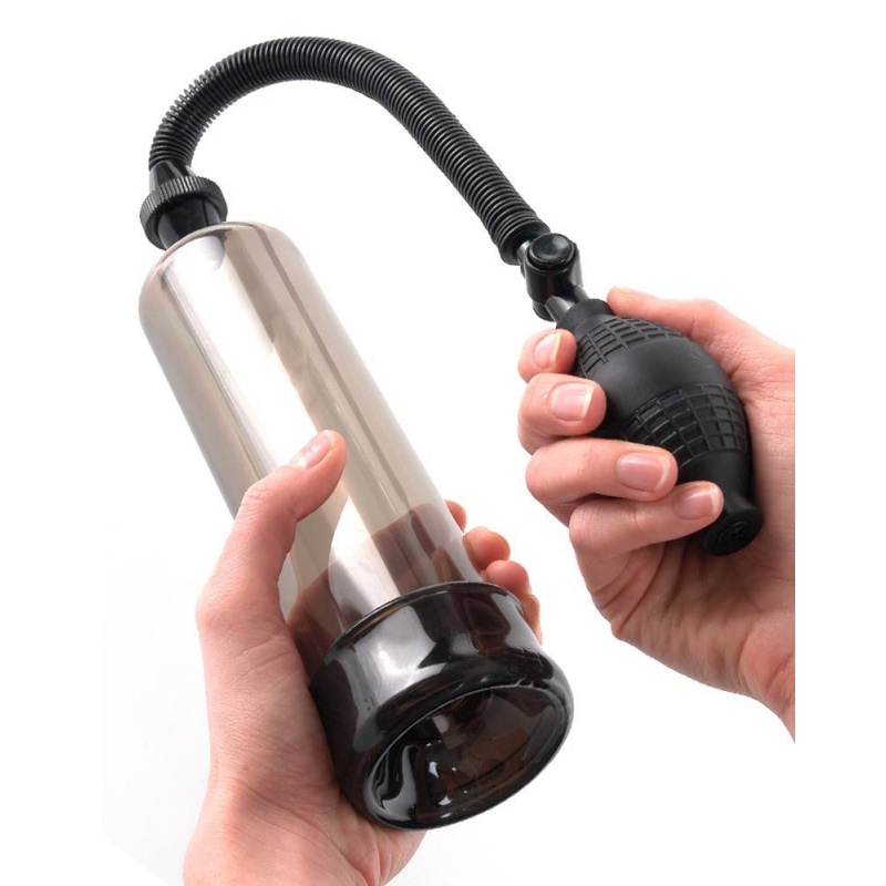 Pompa do penisa Oumo Smoke – przezroczysty cylinder, pompka kulowa i zawór bezpieczeństwa, 19 cm długości i 5 cm średnicy - 6