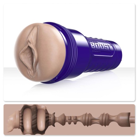 Boost Bang Light Medium Flesh - masturbator TPE z regulacją podciśnienia, długość 24,8 cm - 1