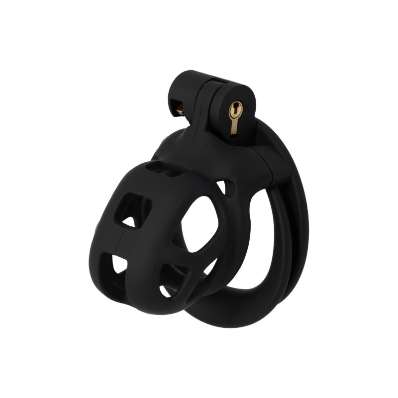 Penis Prison Cock Cage X-Short – klatka na penisa 7 cm z zamkiem i 4 pierścieniami - 1